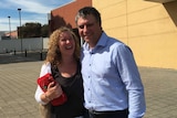 Dairy farmers Helen and Mark Tyler outside court