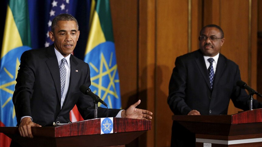 Barack Obama and Ethiopia's Prime Minister Hailemariam Desalegn