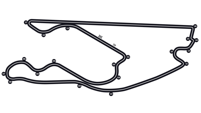 Motor race track map layout