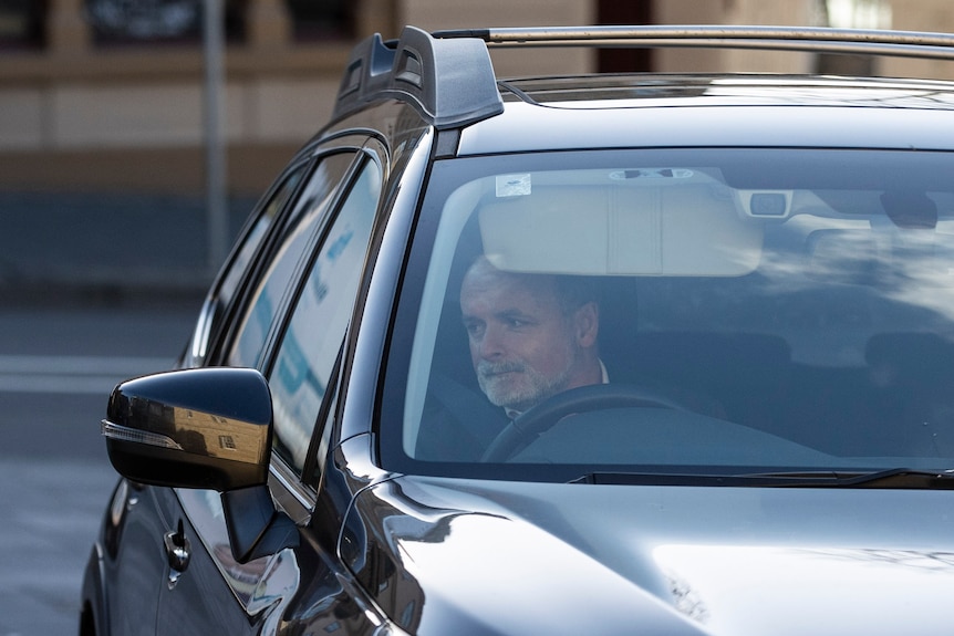 Tasmanian Labor MP David O'Byrne drives a black car