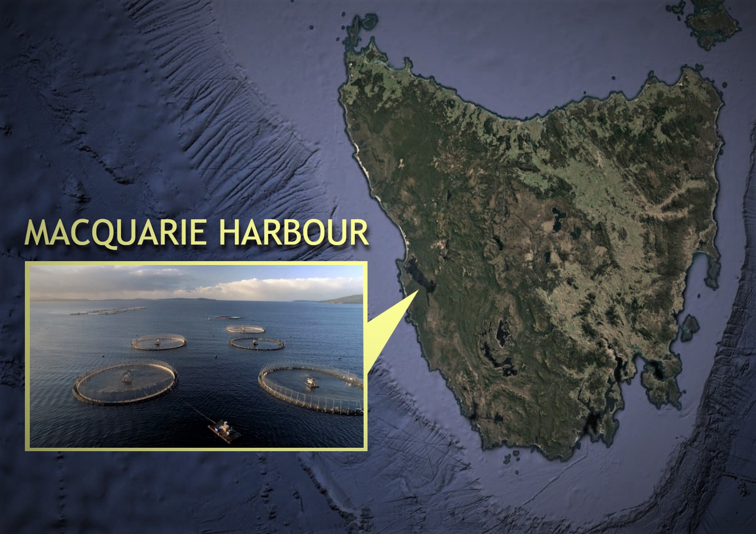Map showing Macquarie Harbour location in Tasmania.