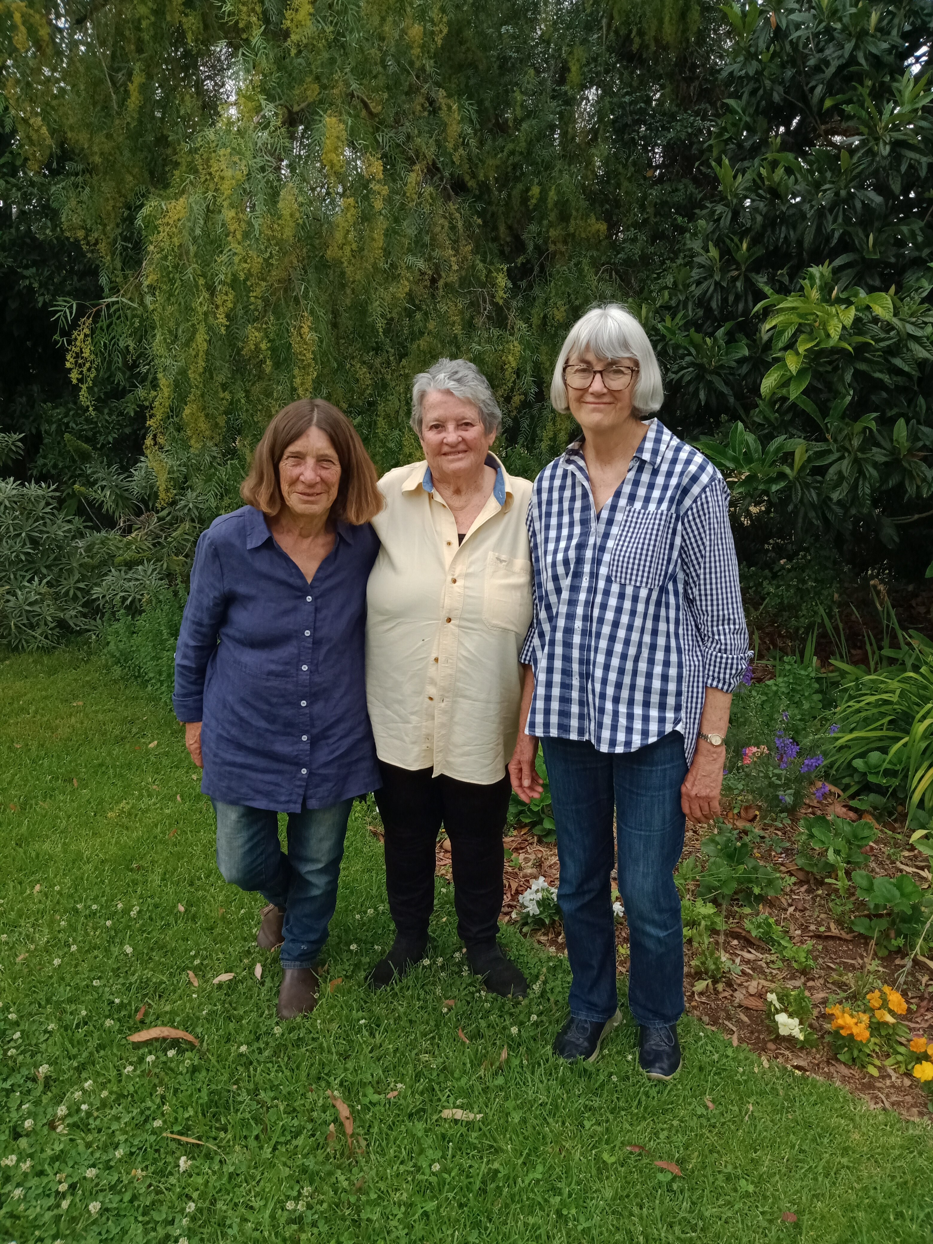 Gardeners and artists Fran Wachtel, Alison Hodges and Teresa Byrne. 