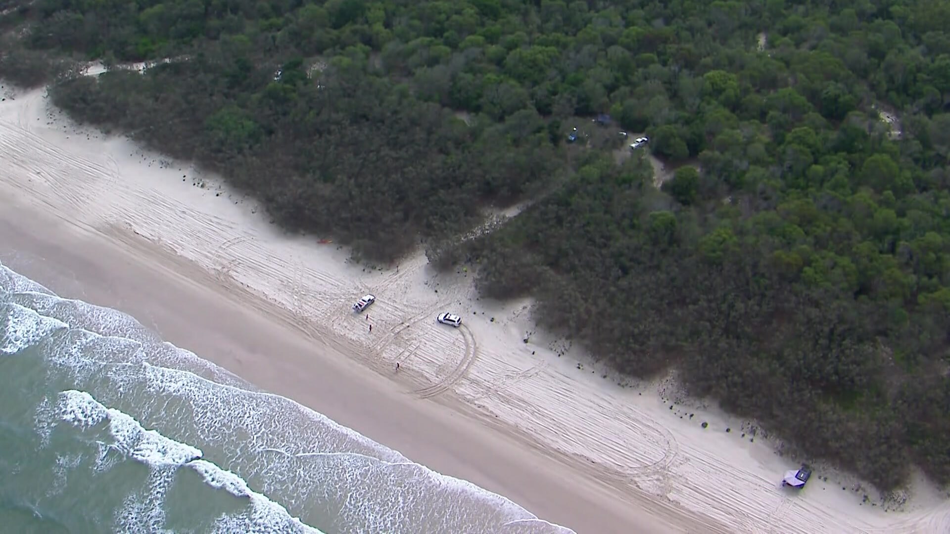 An aerial shot of Bribie Island where the accident happened.