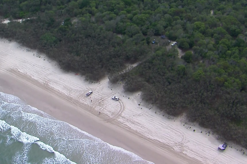An aerial shot of Bribie Island where the accident happened.