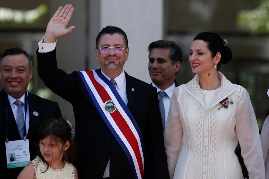 Costa Rica's new President Rodrigo Chaves and his wife Signe Zeicate