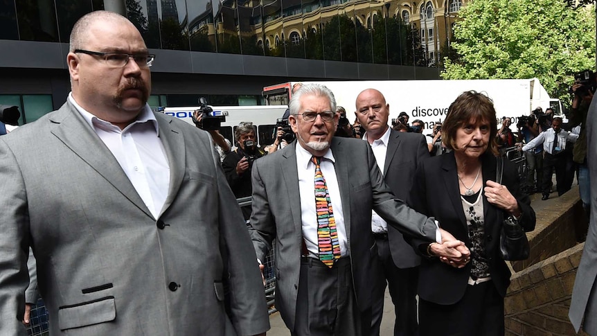 Rolf Harris arrives for sentencing in London