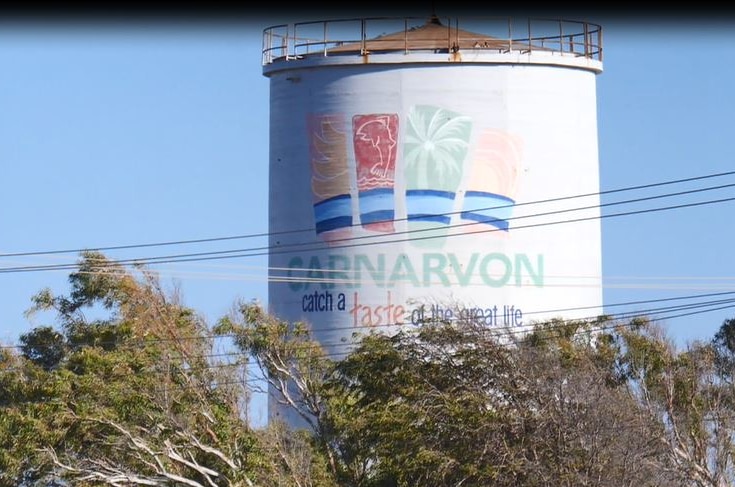 Sign showing the town's name Carnarvon