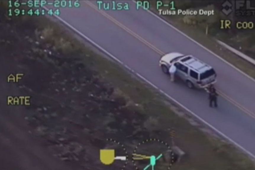 Police footage shows incident in which an unarmed black man was shot dead in Tulsa, Oklahoma