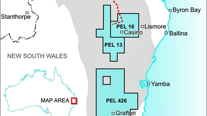 Graphic of Metgasco's mining tenement in northern NSW