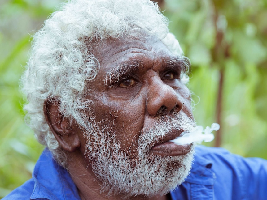 Adrian Gumurdul exhales smoke from his pipe