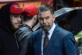 Gavin McInnes at an alt-right protest in May 2017 in New York