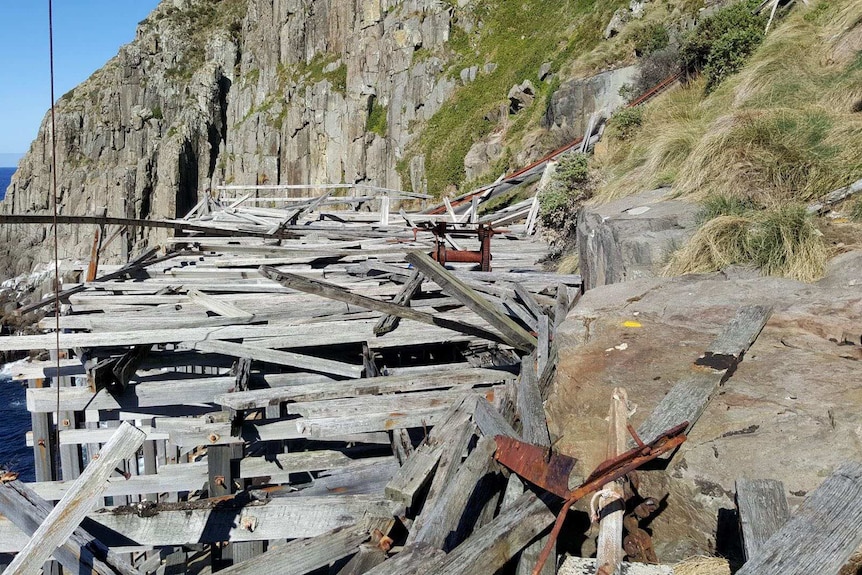 Tasman Island damaged platform