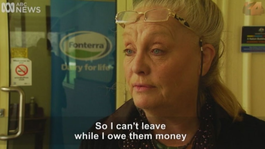 Four Corners: Lorraine Robertson says she can't leave while she owes money