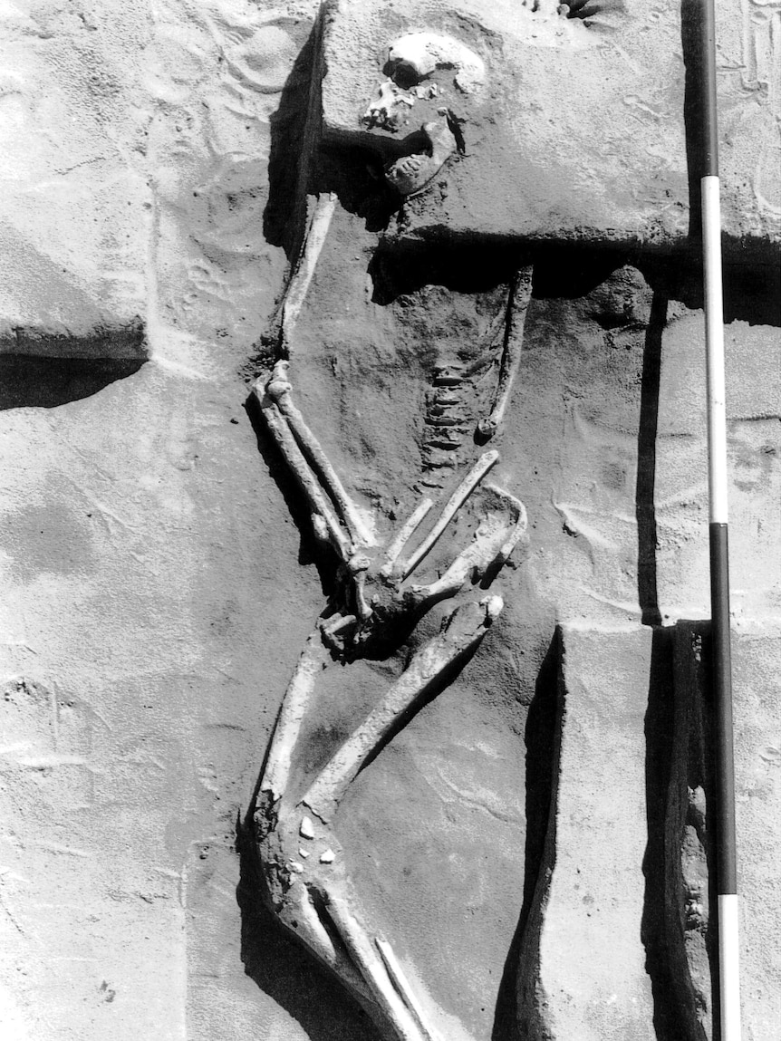 The remains of Mungo Man, found at Lake Mungo.