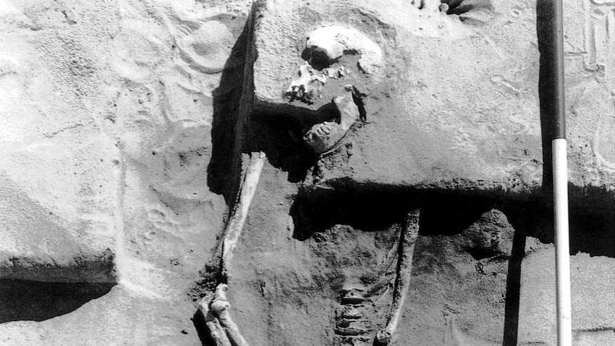 The remains of Mungo Man, found at Lake Mungo.