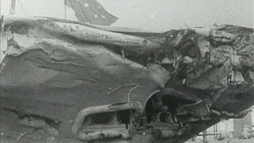 HMAS Melbourne after the collision with the USS Frank E Evans
