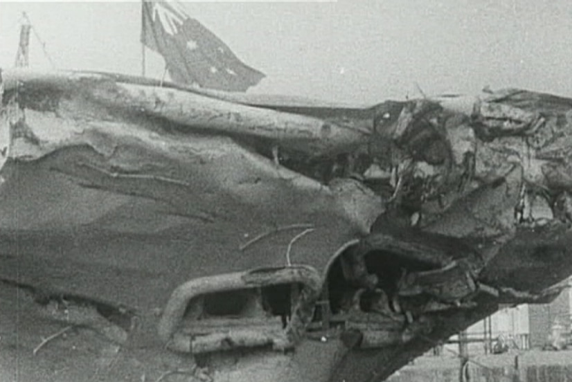HMAS Melbourne after the collision with the USS Frank E Evans
