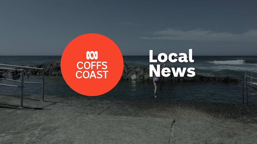 A tidal pool with someone jumping in; ABC Coffs Coast and Local News superimposed over the top.