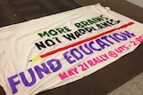 Protest banner used on Q&A