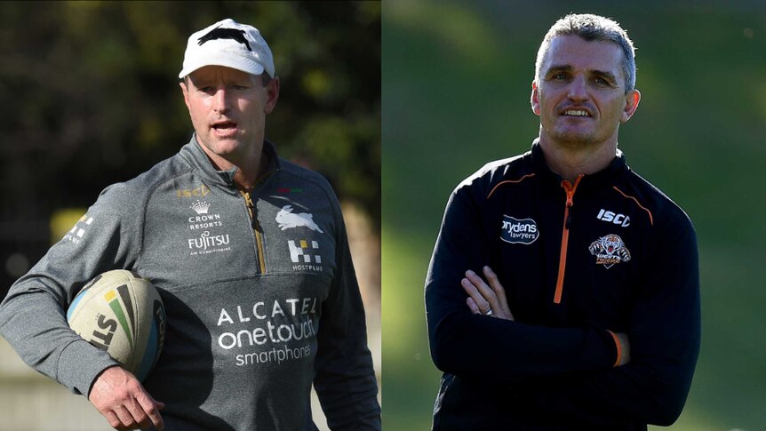 Composite of new Wests Tigers coach Michael Maguire and former coach Ivan Cleary.