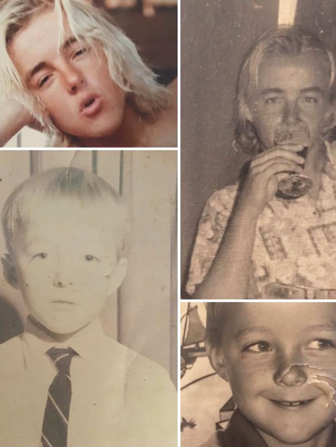 Several photos of Michael Devitt as a young boy and a teenager, dates unknown