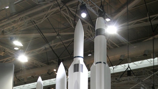 Raytheon missiles at trade show