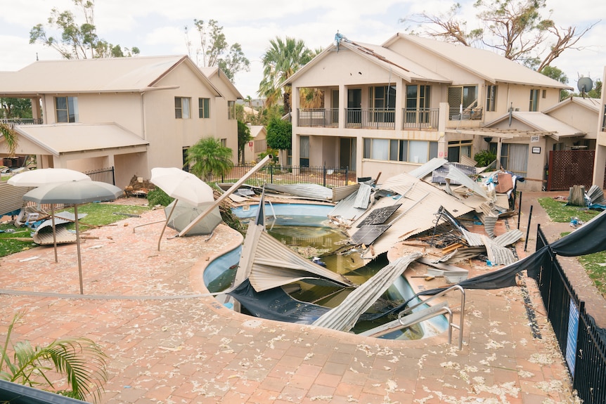 A resort torn apart by a cyclone