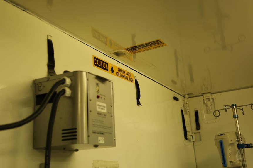 medical facilities on a wall at Guantanamo.