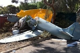 The wreckage of a replica Spitfire that crashed in Adelaide