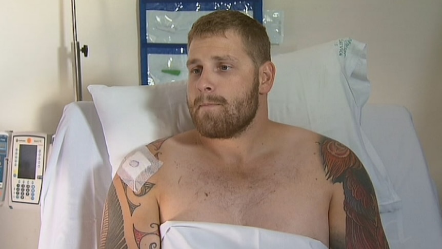 Steen Locke, stabbing victim, in hospital