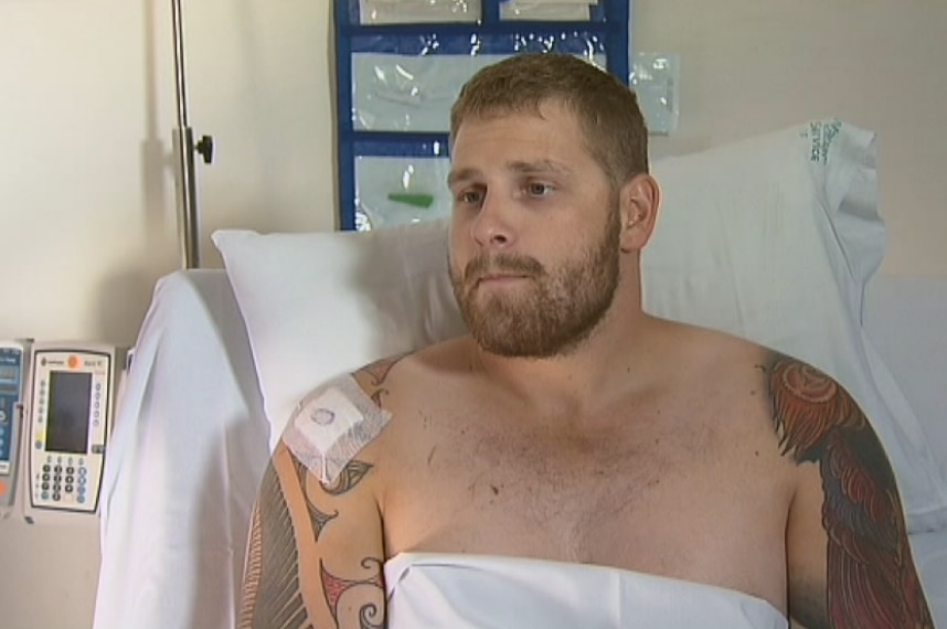 Steen Locke, stabbing victim, in hospital