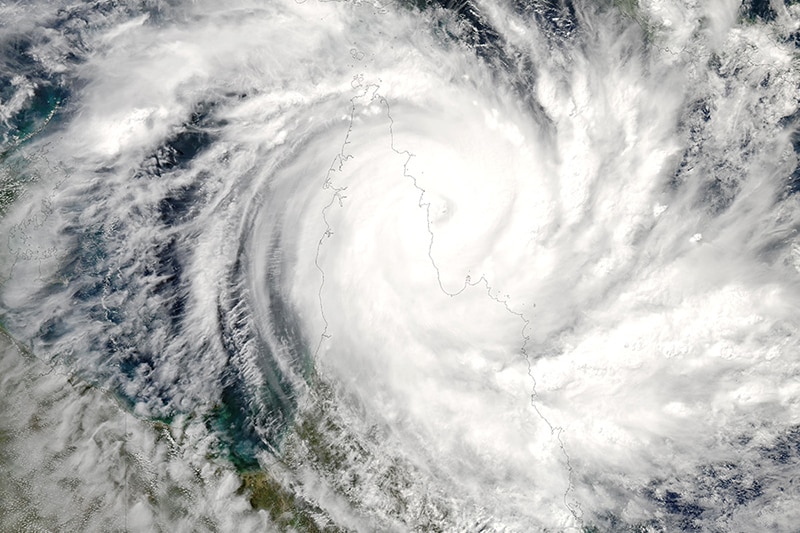 Cyclone Monica approaches Queensland coast in April 2006