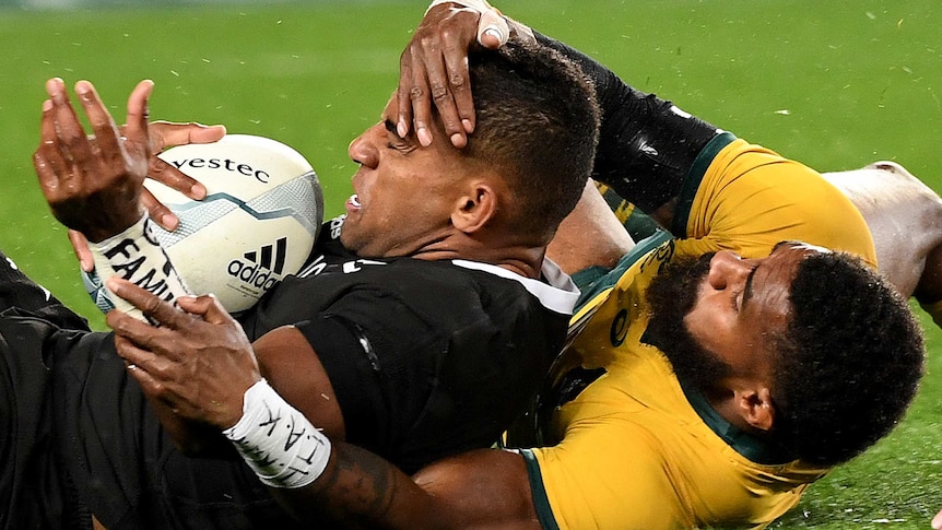 Bledisloe Cup: Wallabies beaten by All Blacks at Eden Park as New Zealand retains trophy