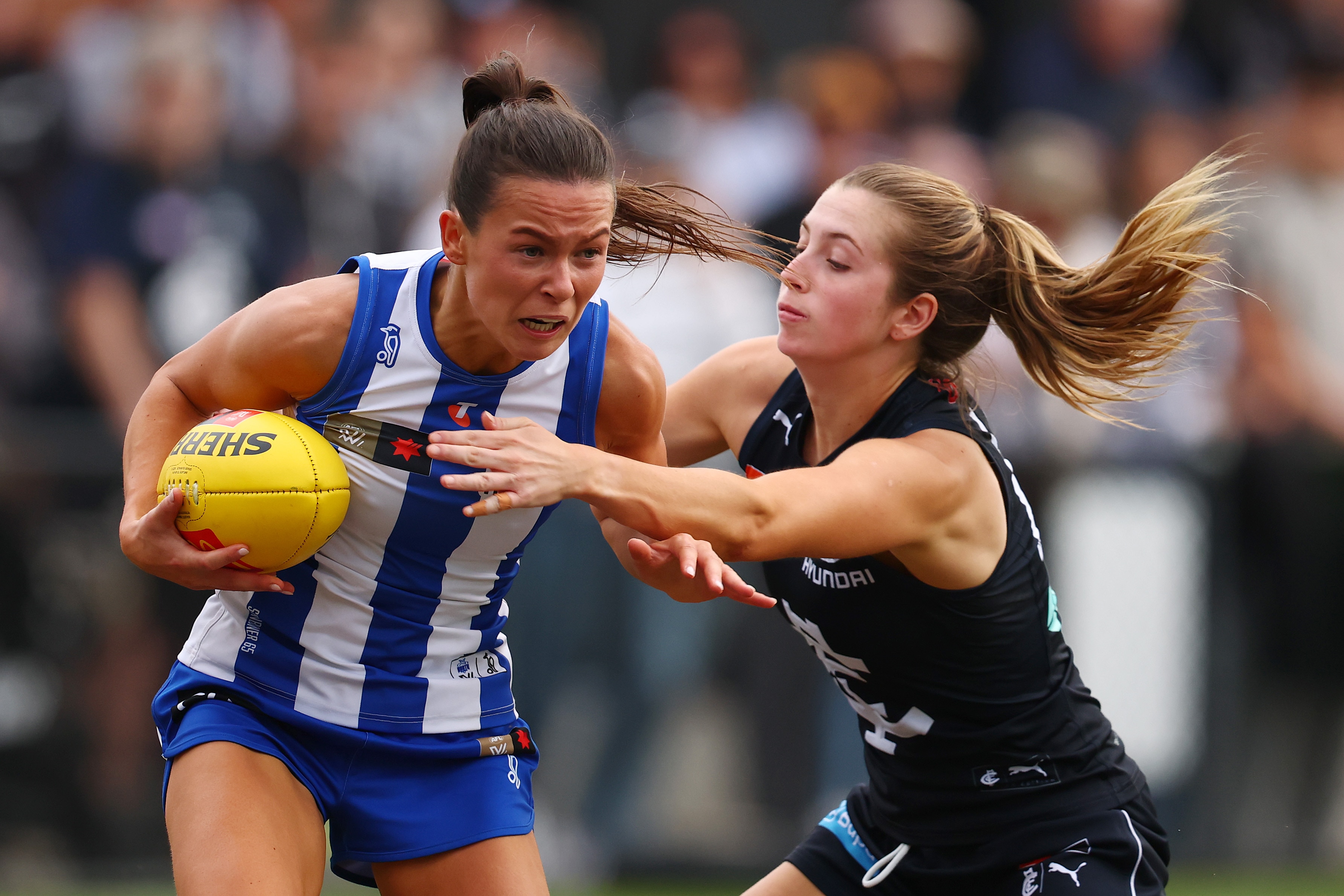 Kangaroos survive Blues scare to keep AFLW record alive