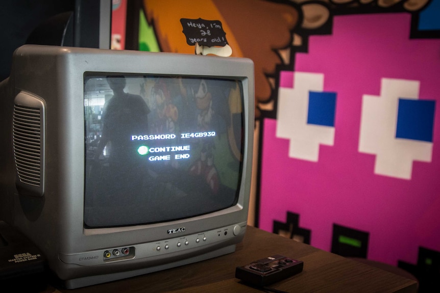 Games are played on older-style CRT TVs at Nostalgia Box.