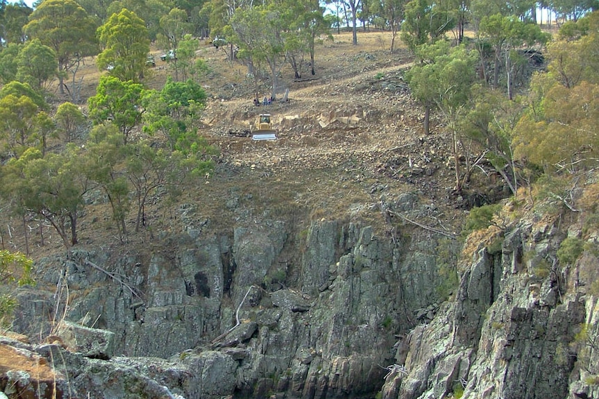 The hillside where the restaurant was built.