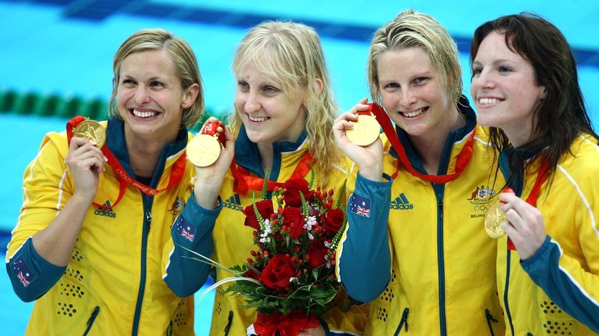 Libby Trickett and Leisel Jones are looking to win gold together again in London in the 4x100 freestyle relay.