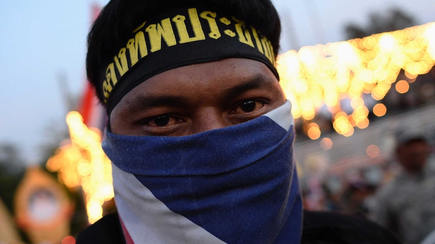 Anti-government protester in Thailand