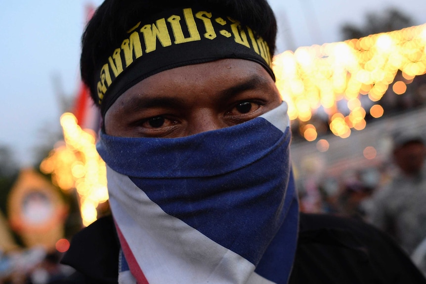 Anti-government protester in Thailand