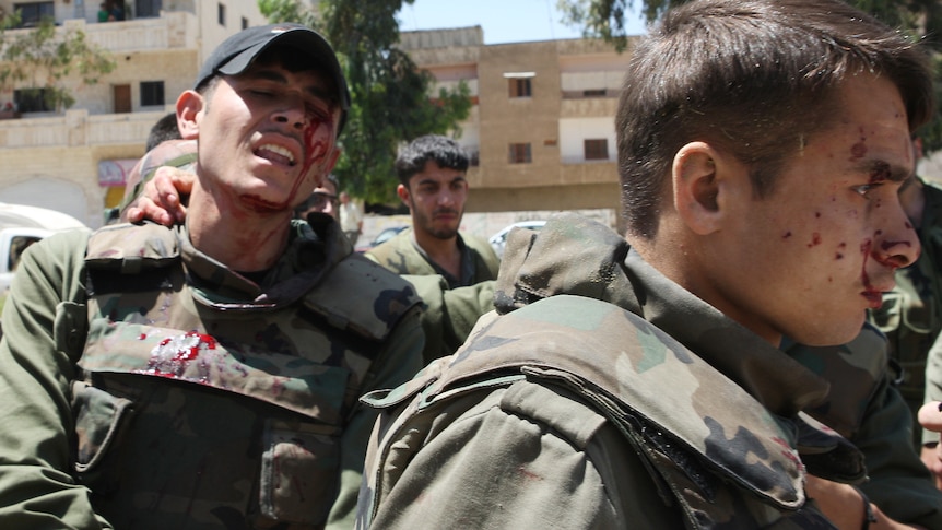 Wounded Syrian soldiers