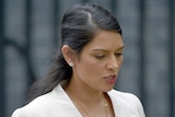 Priti Patel leaves a cabinet meeting in Downing Street.