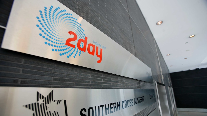 Sign at 2Day FM headquarters in Sydney