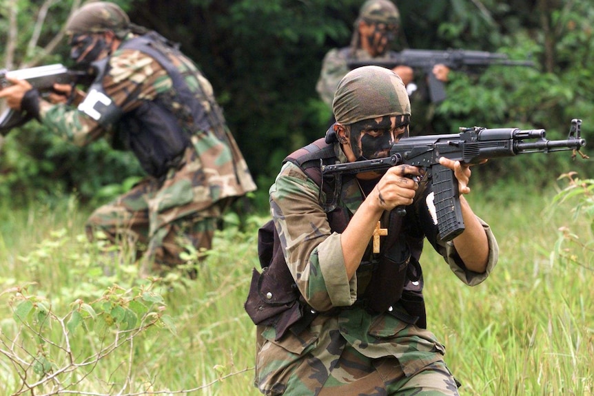 Colombia AUC fighters pictured in 2000