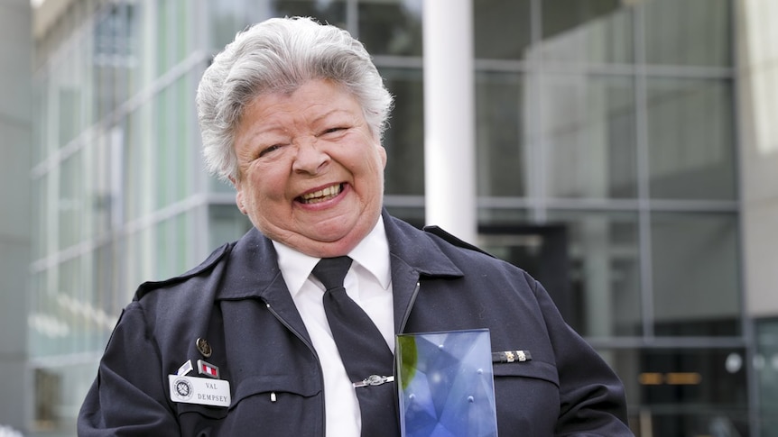 Senior Australian of the Year Valmai Dempsey in her St John uniform, with her award