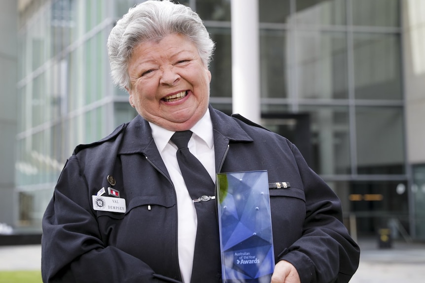 Senior Australian of the Year Valmai Dempsey in her St John uniform, with her award