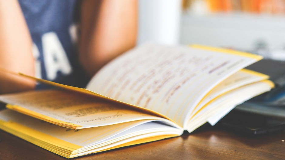 A student studying