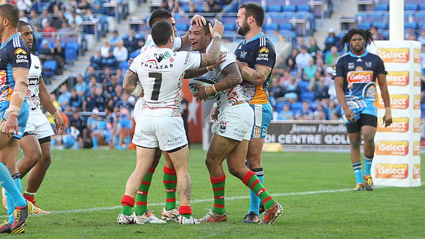 Farrell celebrates a try