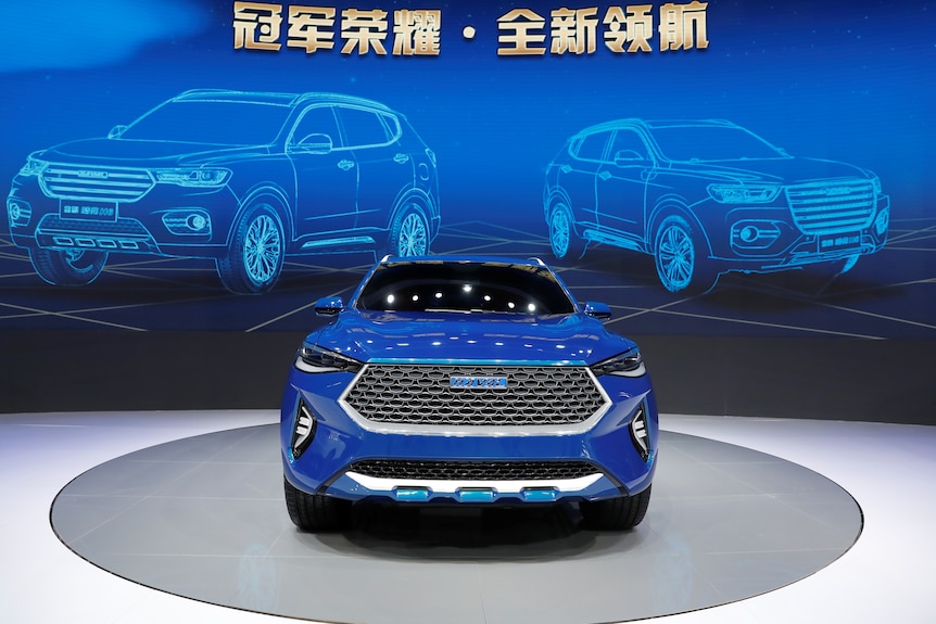 A Haval HB-03 Hybrid car from Great Wall Motors is displayed at Shanghai Auto Show
