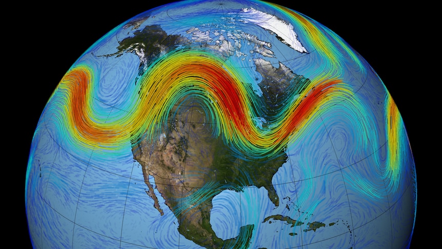 image of earth showing the Jetstream