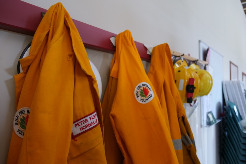 Fire jackets hanging up in Nornalup
